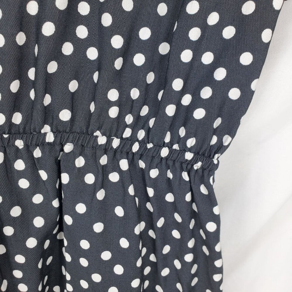 Paris Atelier & Other Stories Women's Black Mini Dress Polka Dot Size 8 (C-7) - Picture 11 of 16